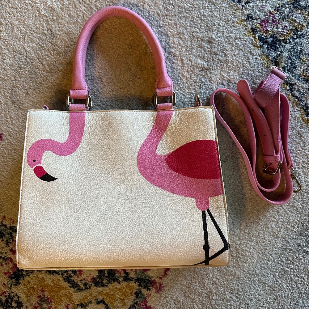 Pink Flamingo purse, handbag with shoulder strap